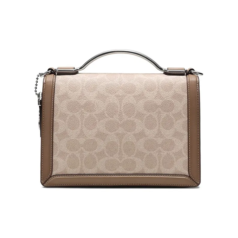 COACH Riley Leather Handbag, Crossbody Bag, Shoulder Bag Trumpets Women's Light Sandy Brown-2