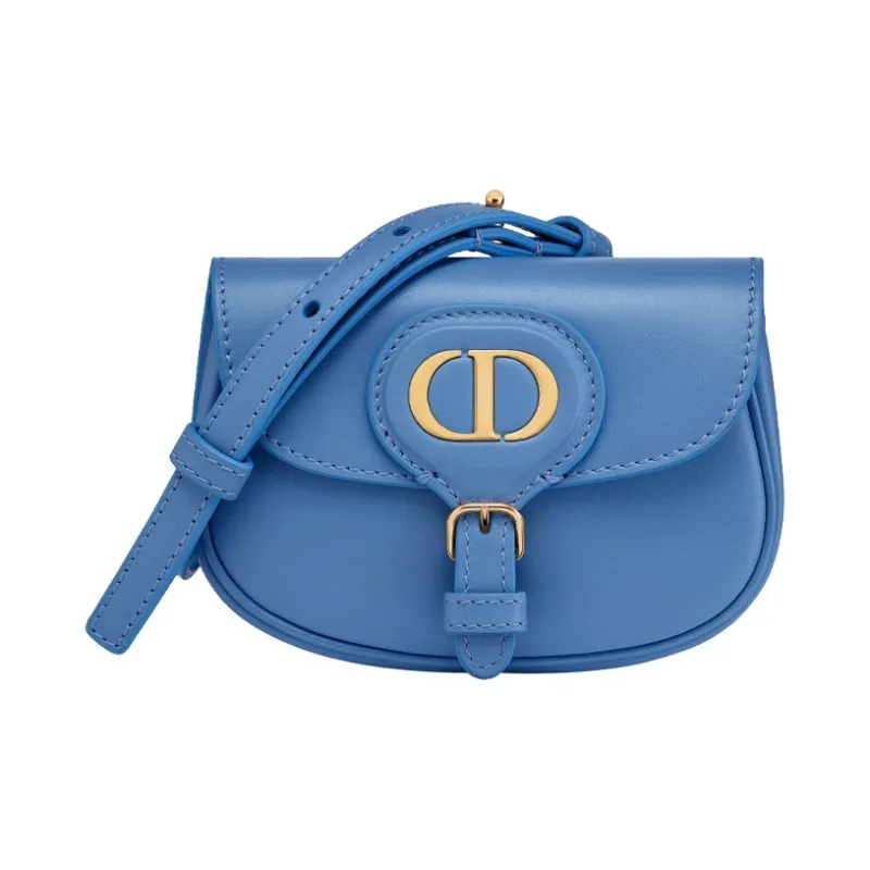 DIOR Bobby Smooth Cow Leather Handbag, Shoulder Bag, Crossbody Bag Mini Women's Cornflower Blue & Klein Blue-0