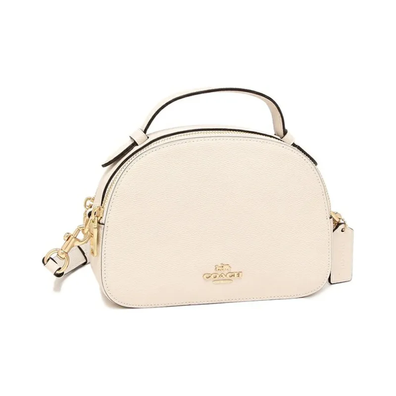COACH Serena PVC Dome Bag, Handbag, Shoulder Bag, Crossbody Bag Trumpets Women's Pure White-1