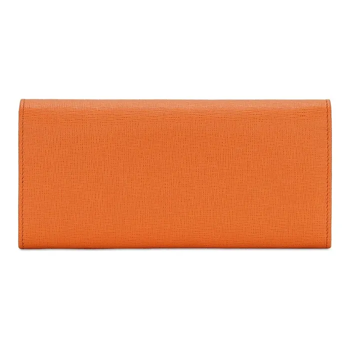 FENDI Leather Wallet Women's Orange Red-2
