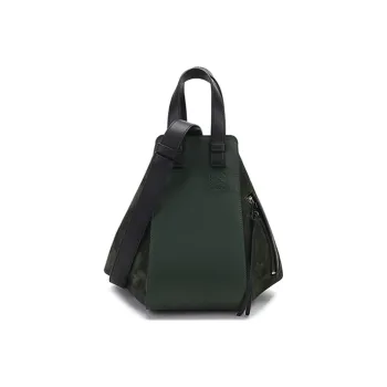 LOEWE Hammock Cow Leather Hammock Bag, One Shoulder Handbag Women's Vintage Green