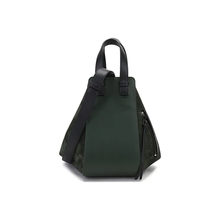 LOEWE Hammock Cow Leather Hammock Bag, One Shoulder Handbag Women's Vintage Green-0