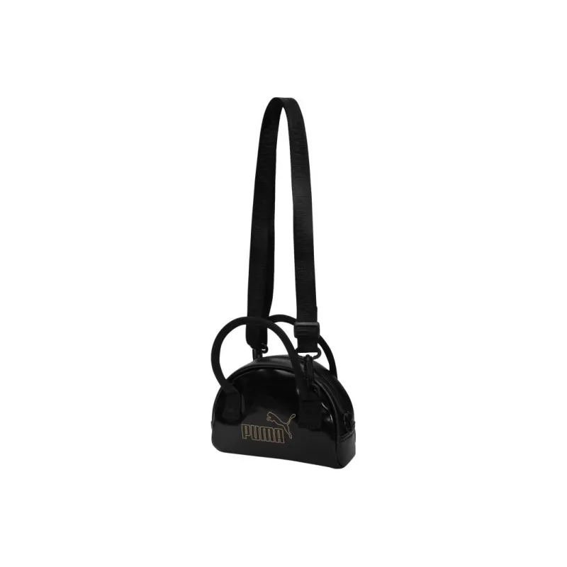 PUMA Artificial Leather Dumpling Bag Handbag Shoulder Bag Crossbody Bag Regular Women's Black Gold-0