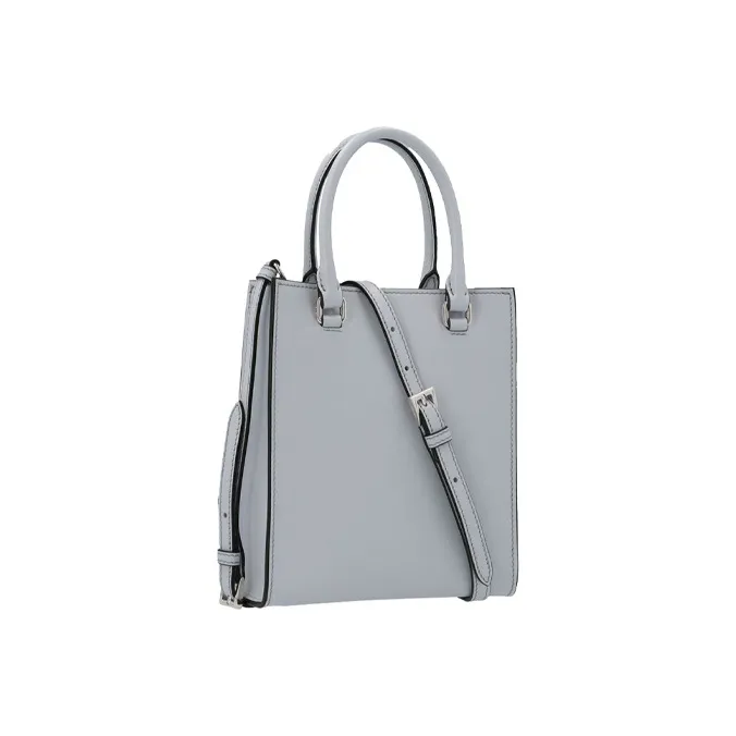 PRADA Leather Tote Bag Shopping Bag Small Size Women's Blue-2