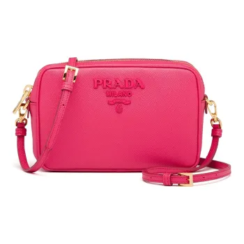 PRADA Cow Leather Small Square Bag Crossbody Bag Shoulder Bag Women's Pink