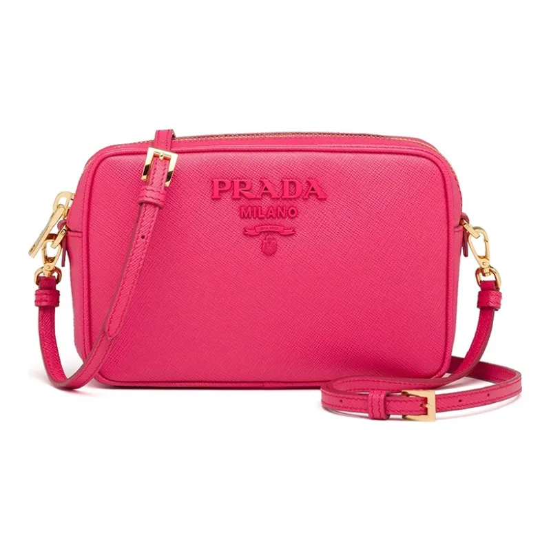 PRADA Cow Leather Small Square Bag Crossbody Bag Shoulder Bag Women's Pink-0