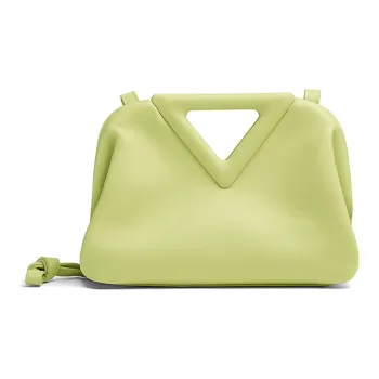 Bottega Veneta Cow Leather Handbag Clutch Trumpets Women's Yellow