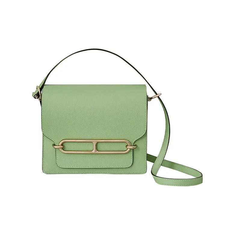 HERMES Roulis Evercolor Calfskin Pig Nose Bag Shoulder Bag Crossbody Bag Mini Women's Green-0