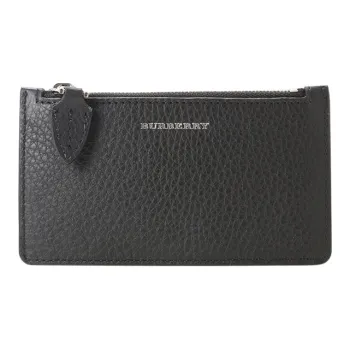 Burberry Cow Leather Wallet Card Holder Coin Purse Unisex Black/Green
