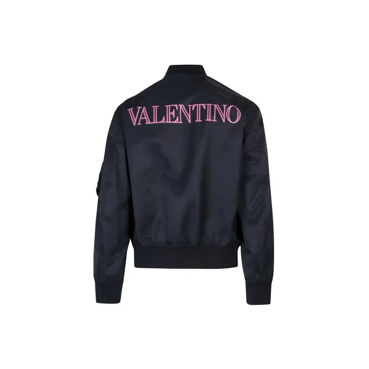 Valentino Logo Printed Zipped Bomber Jacket-1