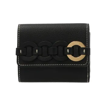 Chloe Chloé Bags Grain Bright Calfskin Wallet Women's Black