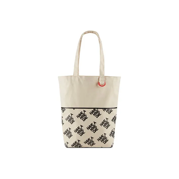 Nike Heritage Cotton Tote Bag Shopping Bag Totes Handbags Regular Unisex Natural Black-1