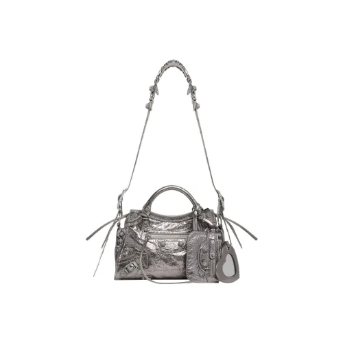 Balenciaga Neo Cagole Sheepskin Shoulder Bag, Handbag, Crossbody Bag Extra Small Women's Silver