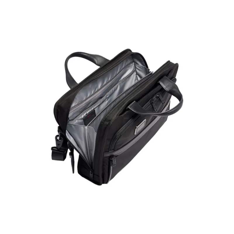 TUMI Alpha 3 Elastic Nylon Briefcase Men's Black-1