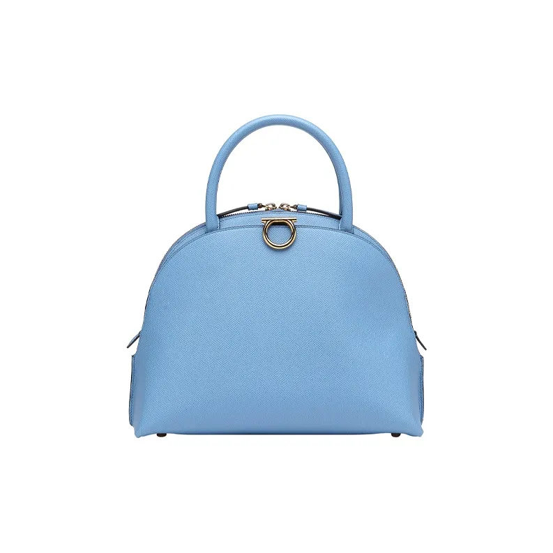 FERRAGAMO Cow Leather Handbag Women's Light Blue-0