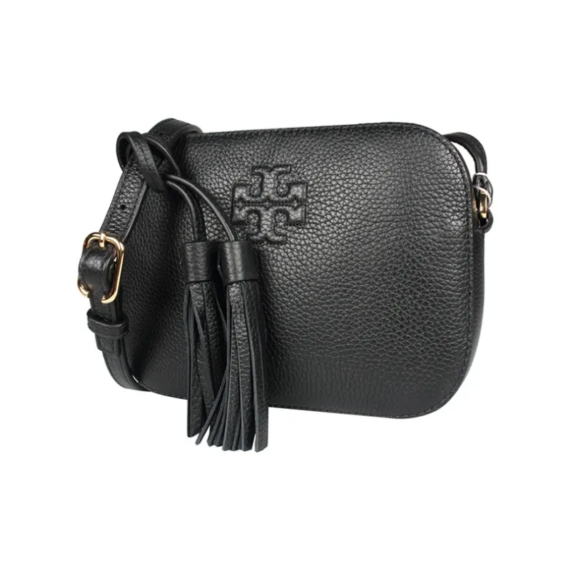 TORY BURCH Robinson Litchi Grain Leather Camera Bag, Crossbody Bag, Shoulder Bag Women's Black-1
