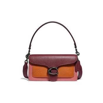 COACH Tabby Multicolor Leather Wine God Bag One Shoulder Crossbody Shoulder Bag Women's Pink Purple Orange Multicolor