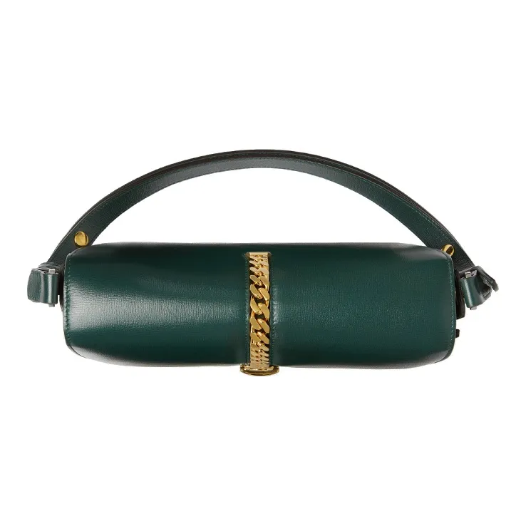GUCCI Sylvie 1969 Leather Crossbody Bag, Shoulder Bag Small Size Women's Green-5