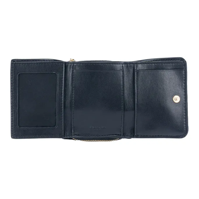 COACH Trifold Wallet Cow Leather Wallet Women's Black-2