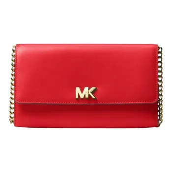 MICHAEL KORS Mott Leather Envelope Bag, Shoulder Bag, Crossbody Bag Women's Red