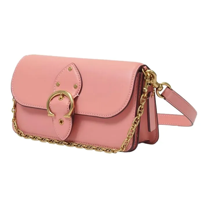 COACH Beat Cow Leather Mouth Cover Bag Crossbody Bag Shoulder Bag Women's Pink-1