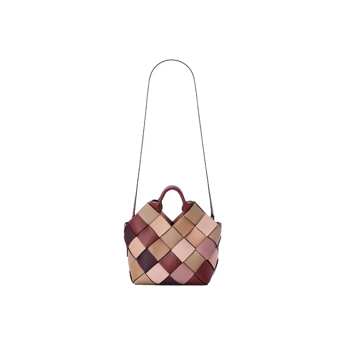 LOEWE Surplus Calfskin Basket Bag Handbag Shoulder Bag Crossbody Bag Small Size Women's Brick Red/Rose-3