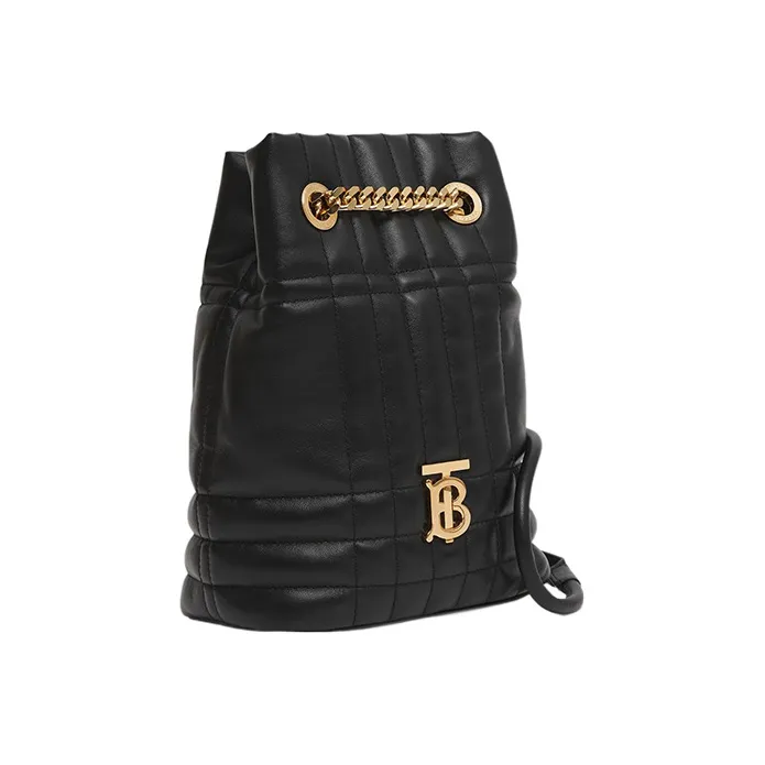 Burberry Lambskin Handbag Storage Bag Backpack Mini Women's Black-1