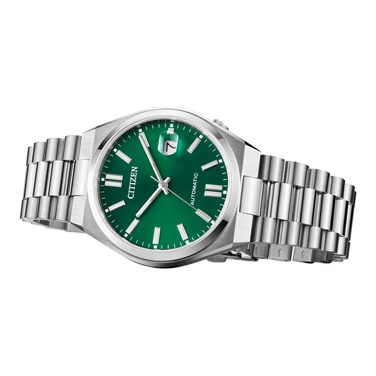 CITIZEN Mechanical Movement Stainless Steel Strap Watch Men's Watch Green Dial-2