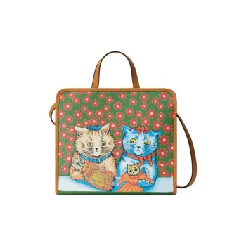 GUCCI Canvas With Leather Tote Handbags Crossbody Bags Kids' Brown/Multicolor
