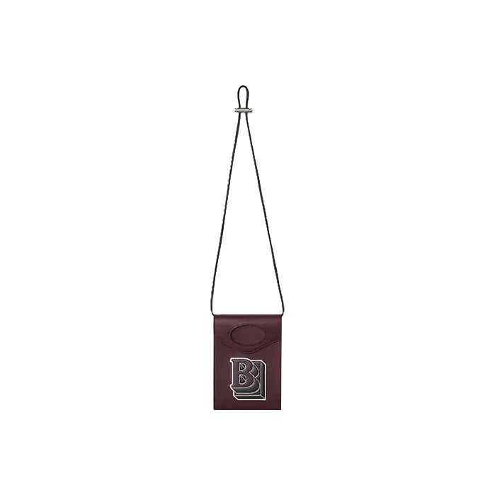 Burberry Pocket Bag Cow Leather Pocket Shoulder Bag Necklace Pouch Cell Phone Pouch Men's Deep Chestnut-1