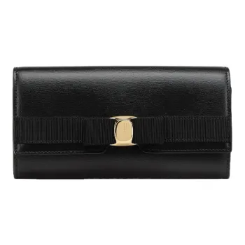 FERRAGAMO Cow Leather Wallet Women's Black