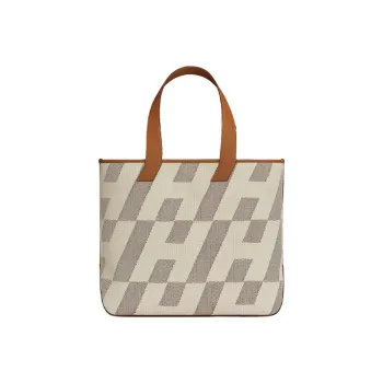 HERMES Cabas H En Biais 40 Bag Feu/Framboise/Nata