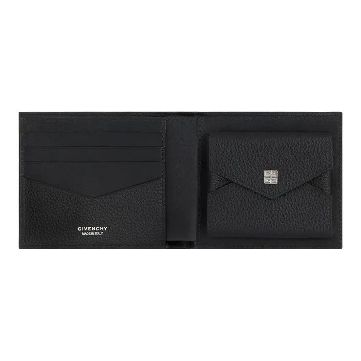 GIVENCHY Cow Leather Wallet Men's Black-4