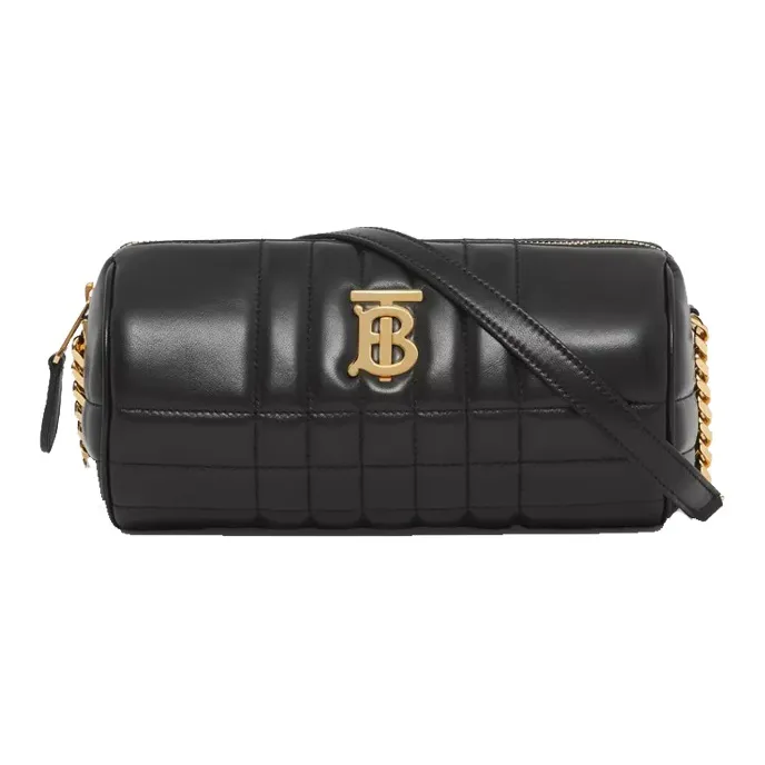 Burberry Lola Lola Bag Lambskin Cylinder Bag Shoulder Bag Crossbody Bag Mini Women's Black-0