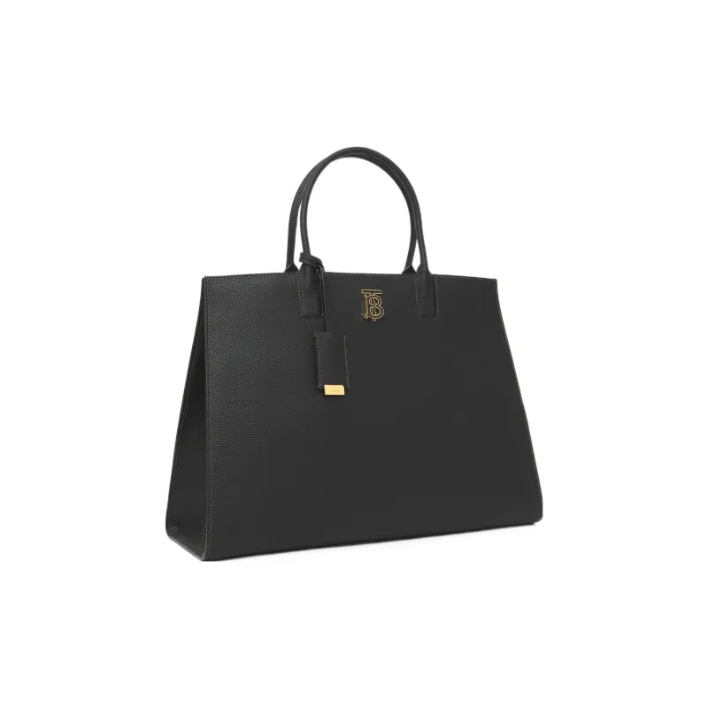 Burberry Leather Frances Bag, Tote Bag, Shopping Bag, Handbag Medium Size Women's Black-1