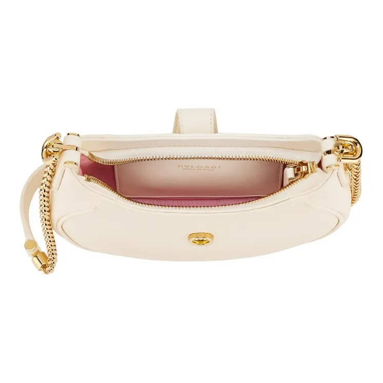 BVLGARI Serpenti Ellipse Cow Leather Shoulder Bag, Handbag, Crossbody Bag, Shoulder Bag Women's Ivory White-3