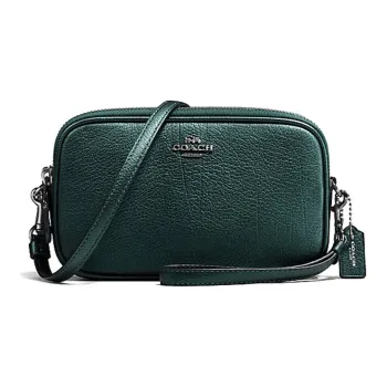 COACH Sadie Glossy Grain Leather Shoulder Bag Crossbody Bag Small Size Women's Ivy Green