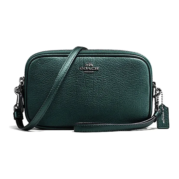COACH Sadie Glossy Grain Leather Shoulder Bag Crossbody Bag Small Size Women's Ivy Green-0