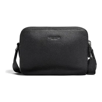 COACH Charter Cow Leather Small Square Camera Bag Shoulder Bag Crossbody Bag Medium Size Unisex Black Copper/Black