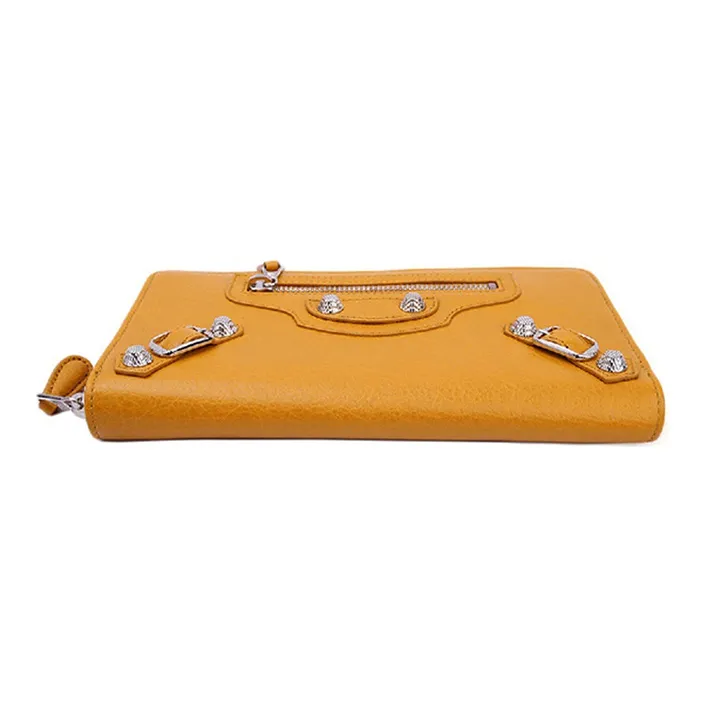 Balenciaga Sheepskin Wallet Regular Women's Yellow-3