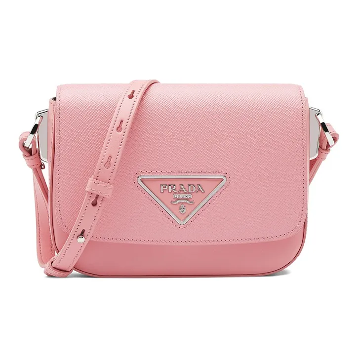 PRADA Sheepskin Shoulder Bag Crossbody Bag Women's Petal Pink-0