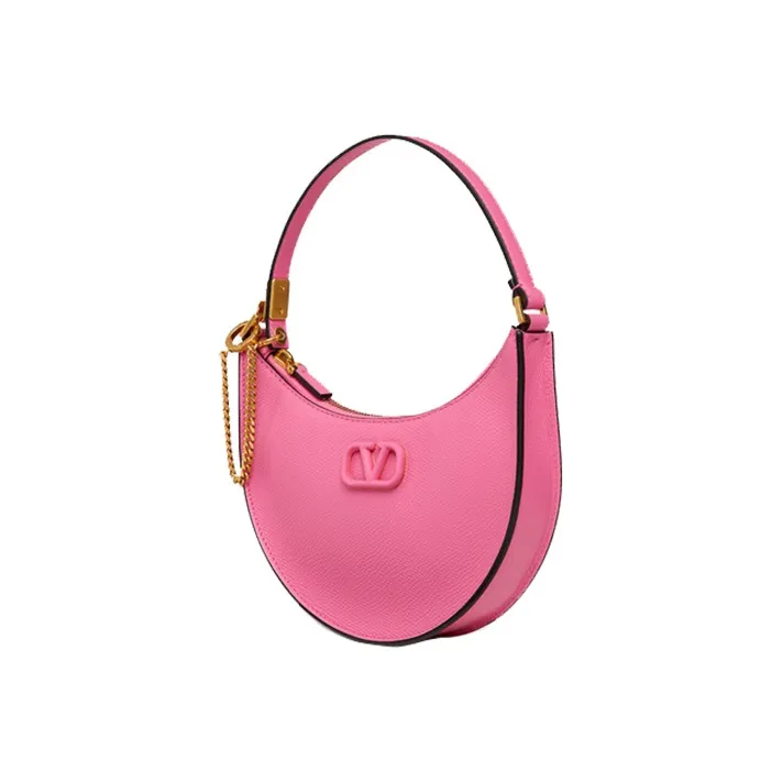 Valentino Vlogo Grained Calfskin HOBO Bag Shoulder Bags Handbags Mini Women's Pink-1