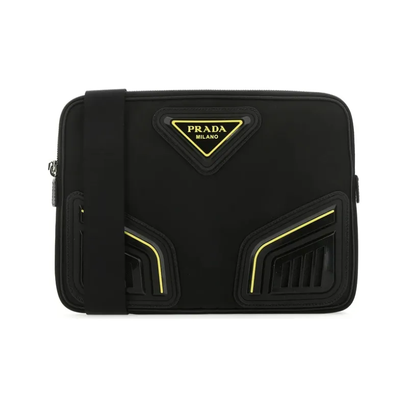 PRADA Nylon Shoulder Backpack Crossbody Bag Clutch Men's Black-0