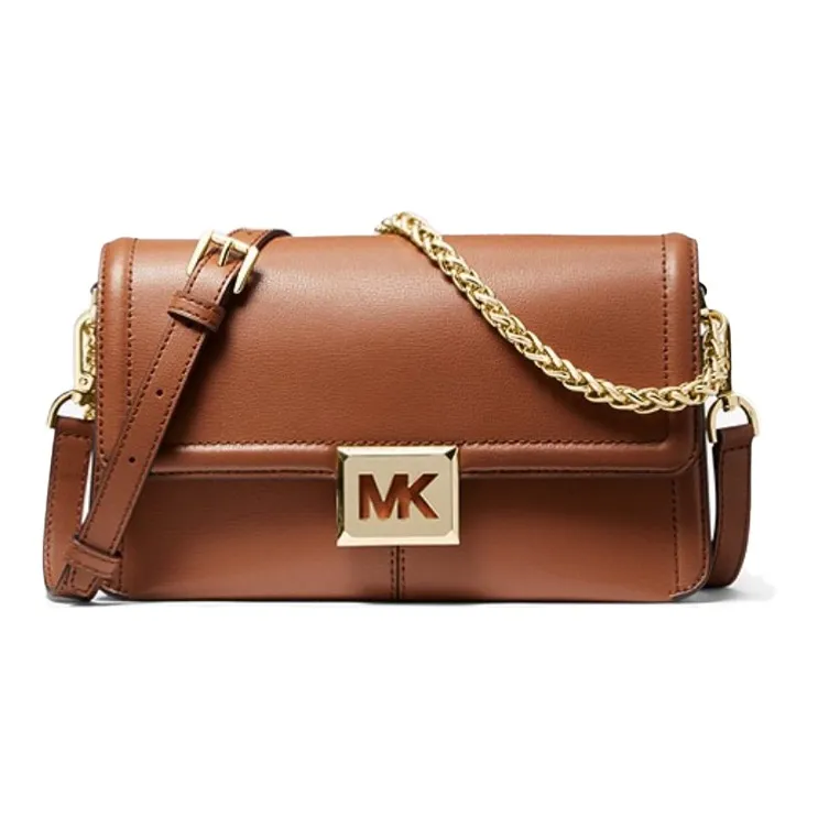 MICHAEL KORS Sonia Leather Shoulder Bag, Crossbody Bag Medium Size Women's Brown-0