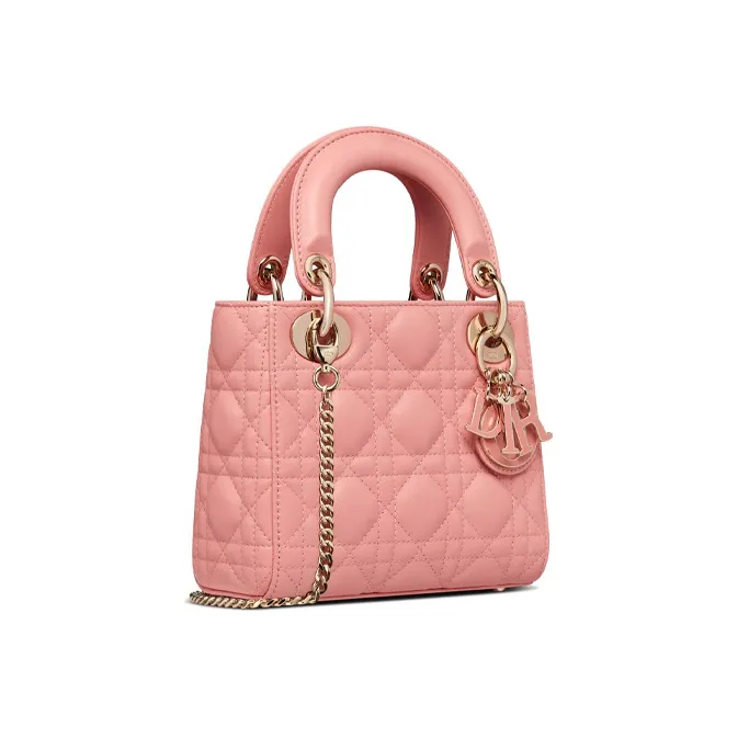 DIOR Lady Dior Sheepskin Daisie Bag Portable Crossbody Bag Shoulder Bag Women's Candy Color/Peachy Pink-1