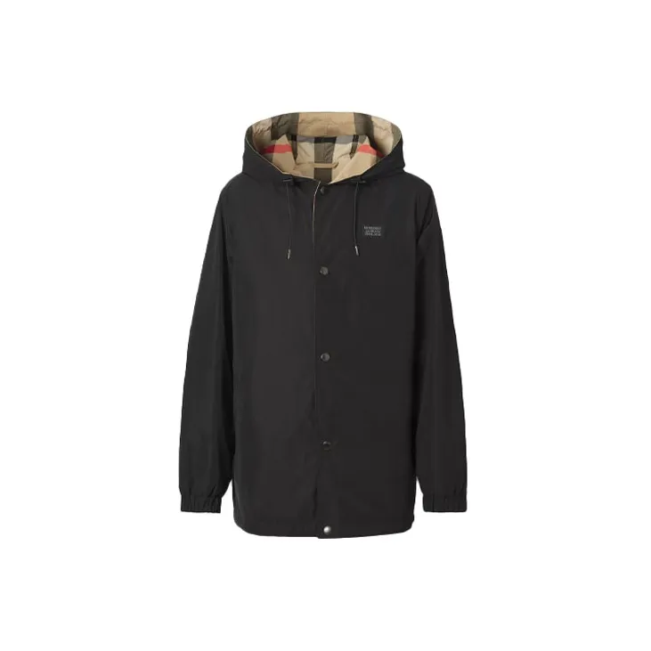 Burberry Reversible Checked Drawstring Hooded Jacket-1