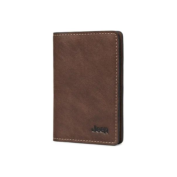 Jeep Top Grain Cow Leather Money Clip Card Holder Mini Men's-2