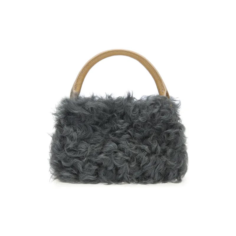 QULU Wool Portable Crossbody Cell Phone Pouch Mini Women's Ecru Jasper Yellow Milk Coffee Black-12