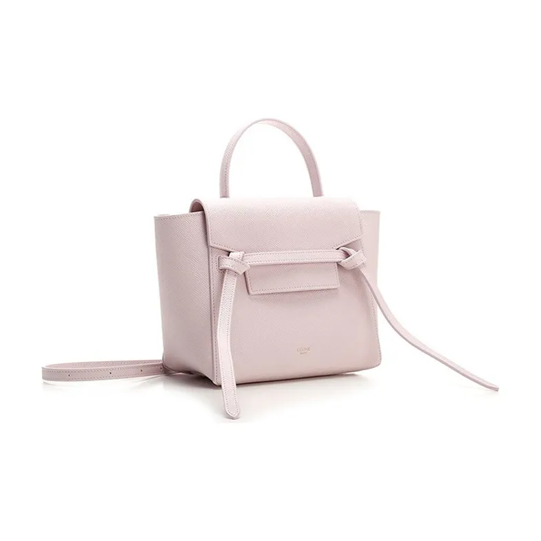 CELINE Belt Cow Leather Handbag, One Shoulder Bag, Crossbody Bag Women's Pink-2
