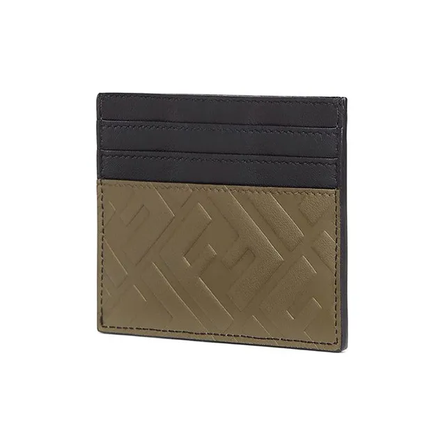 FENDI Multicolor Cow Leather Card Holder Card Holder Men's Olive Green/Black-1